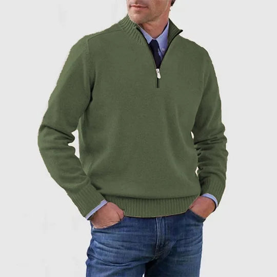 Men's Quarter-Zip Funnel-Neck Knit Jumper – view 5