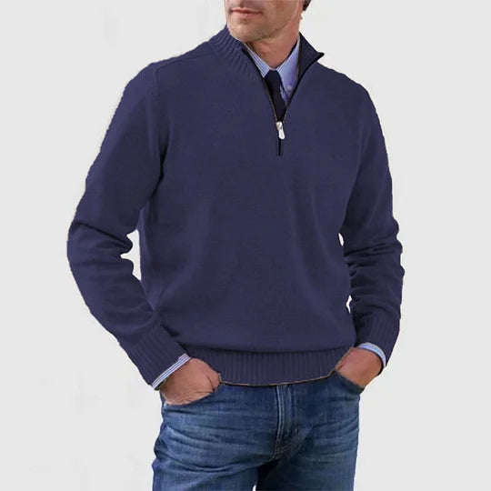 Men's Quarter-Zip Funnel-Neck Knit Jumper – view 11