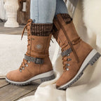 Women's Faux Leather Snow Boots, Knit Cuff – view 13