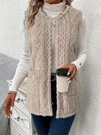 Women's Longline Sherpa-Effect Gilet, Open Front – view 4