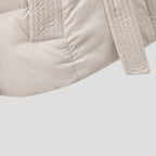 Women's Belted Hooded Puffer Jacket, Tie Waist – view 7