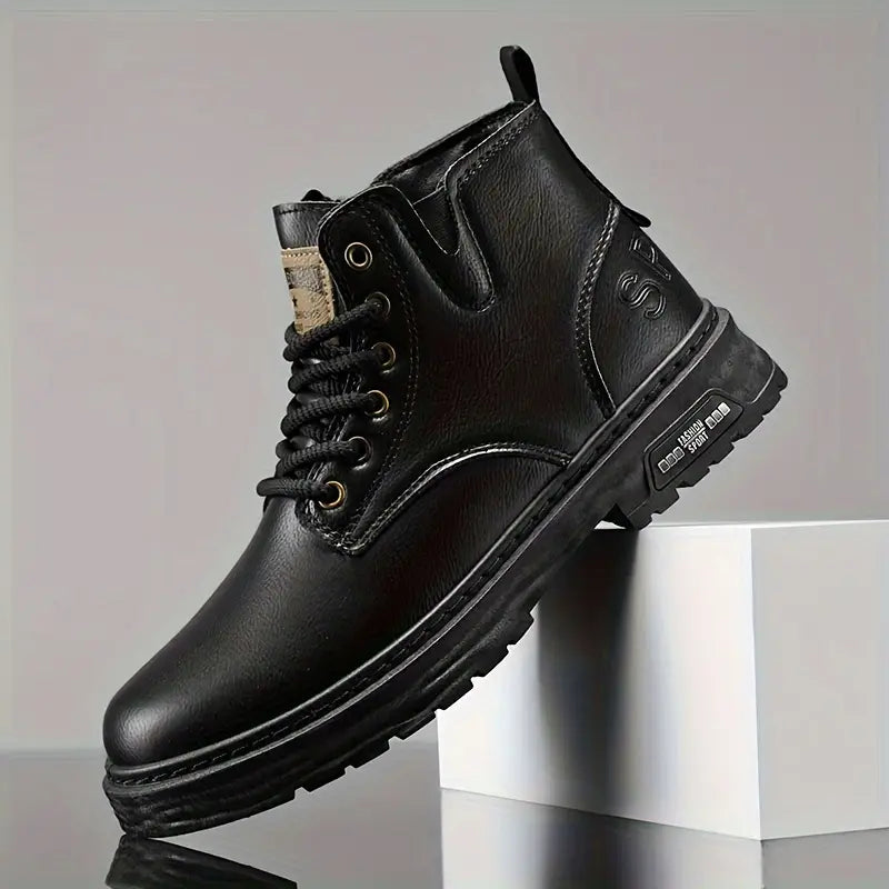 Men's Rugged Lace-Up Ankle Boots, Traction Sole - detail