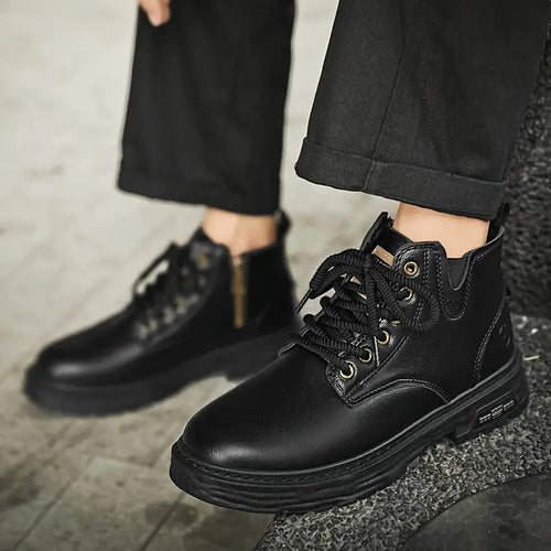 Men's Rugged Lace-Up Ankle Boots, Traction Sole - view 2