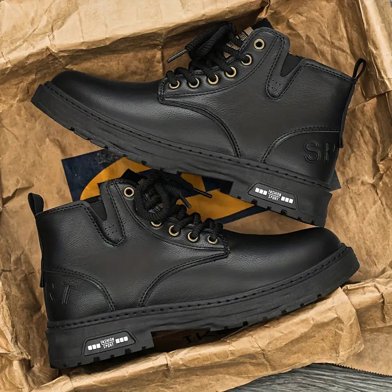 Men's Rugged Lace-Up Ankle Boots, Traction Sole - view 5