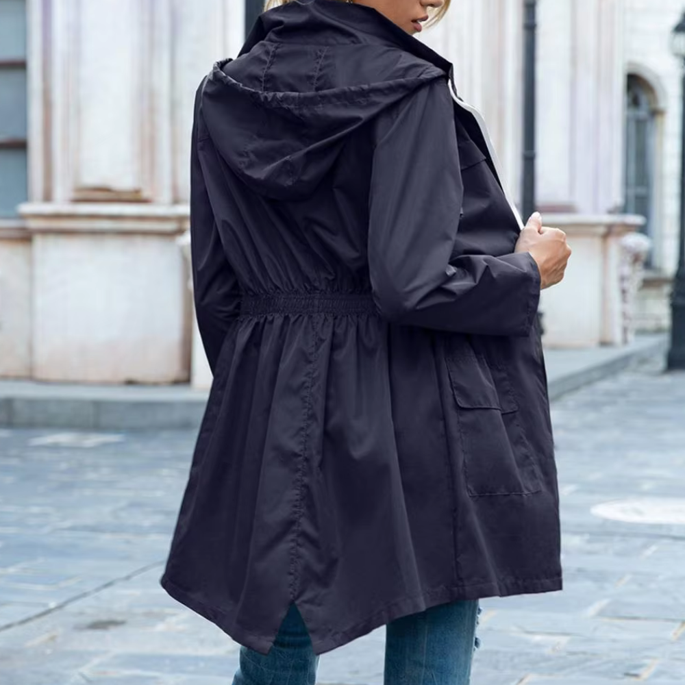 Women's Longline Outdoor Jacket, Zip Front – detail