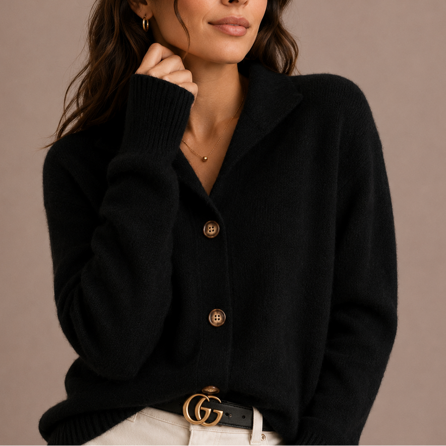 Women's Collared Knit Cardigan, Button-Up Front