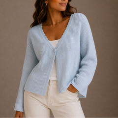 Women's Lightweight V-Neck Button-Up Cardigan