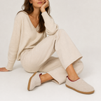 Unisex Fleece-Lined Slippers, Supportive Slip-On – detail