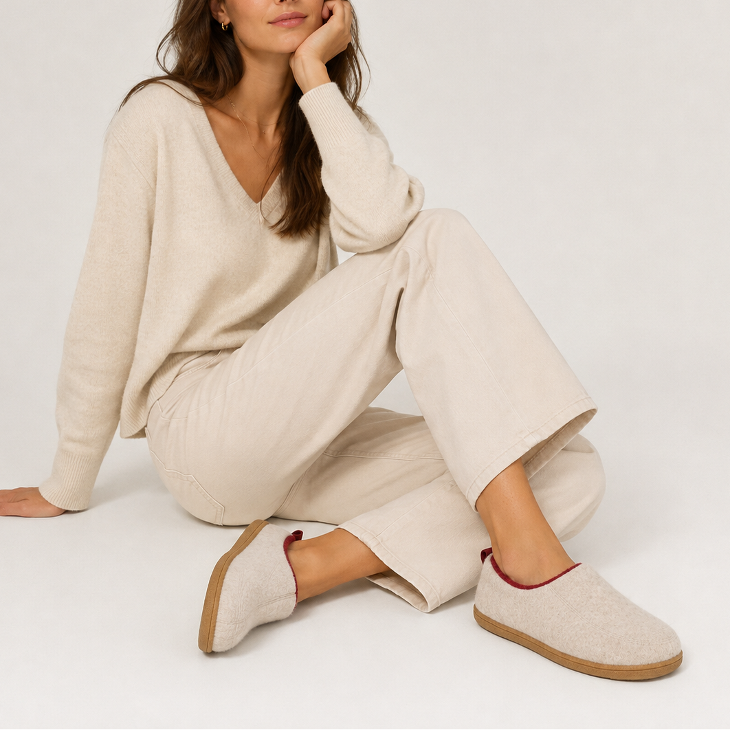 Unisex Fleece-Lined Slippers, Supportive Slip-On – detail