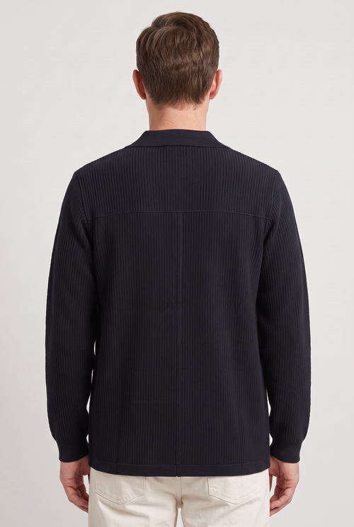 Men's Button Overshirt Cardigan, Patch Pockets