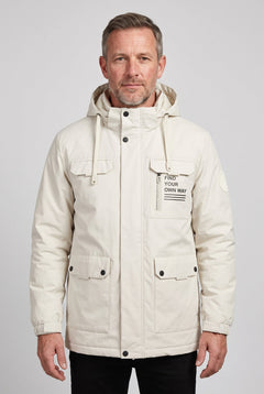 Men's Hooded Waterproof Utility Jacket, Detachable Hood