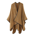 Women's Open-Front Cape with Contrast Trim – detail