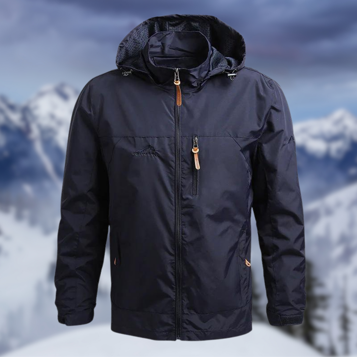 Men's Hooded Water-Resistant Jacket, Windproof Zip-Up