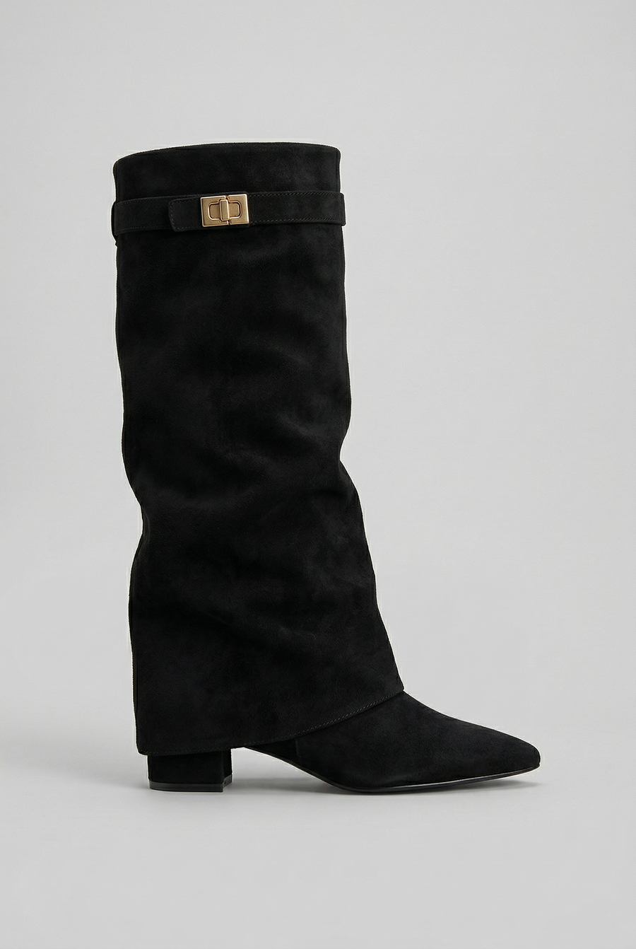 Women's Faux Suede Knee-High Block Heel Boots