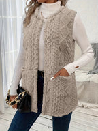 Women's Longline Sherpa-Effect Gilet, Open Front – view 2