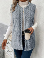 Women's Longline Sherpa-Effect Gilet, Open Front – view 7