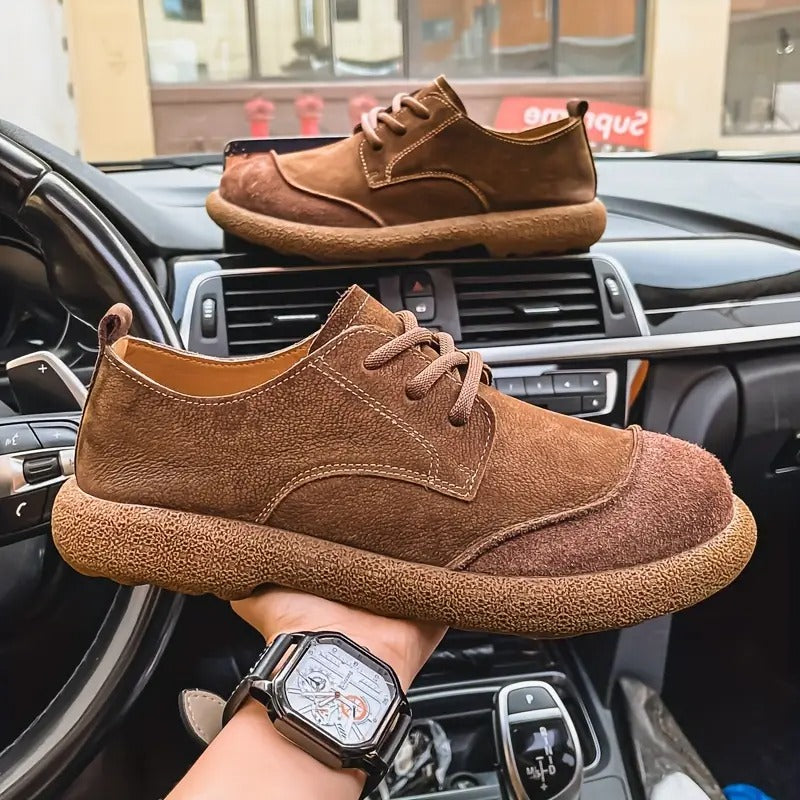Men's Faux Suede Lace-Up Derby Shoes – detail