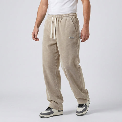Men's corduroy trousers loose fit - Beige