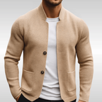 Men's structured sleeveless sweater in beige