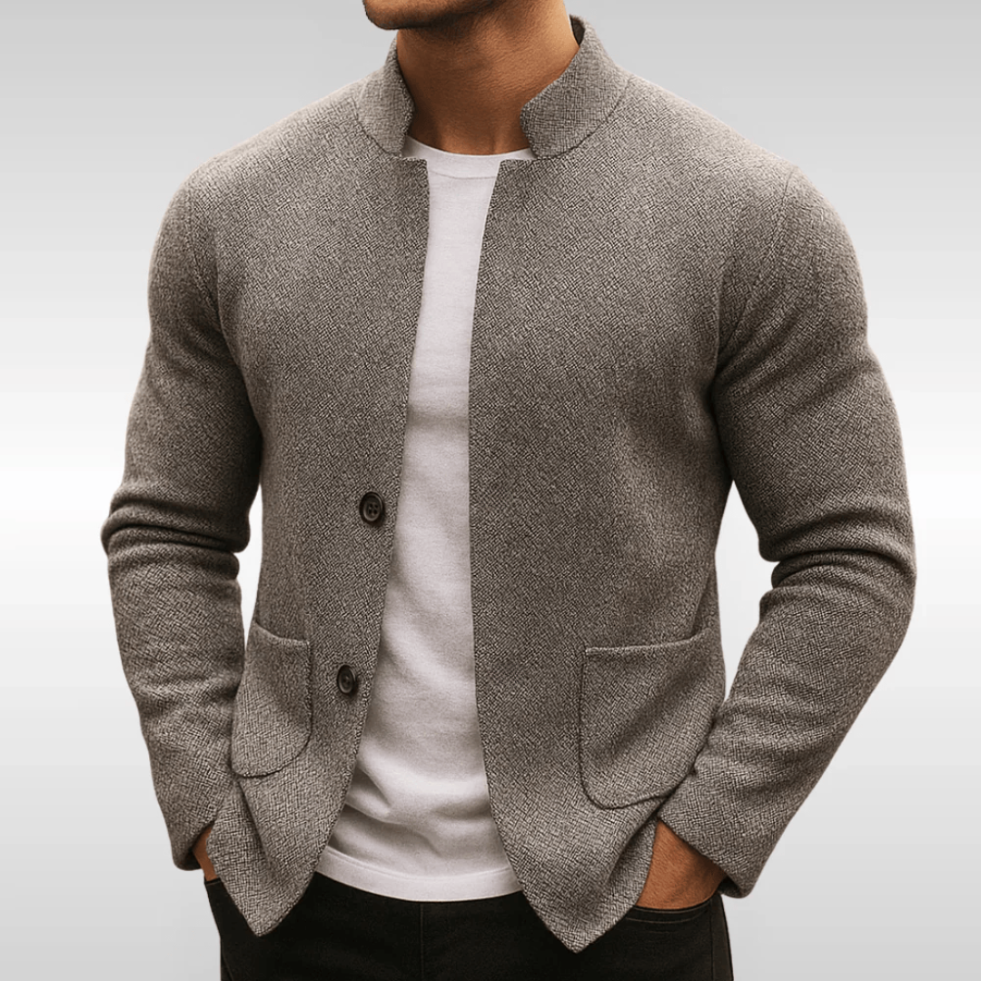 Men's structured sleeveless sweater in grey
