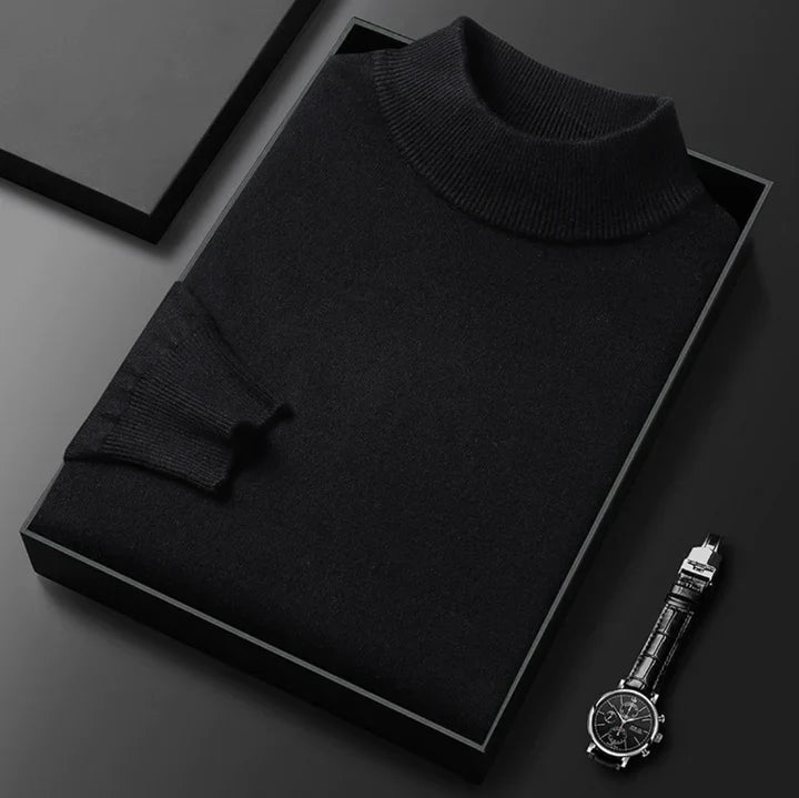 Men's Turtleneck Sweater in Black
