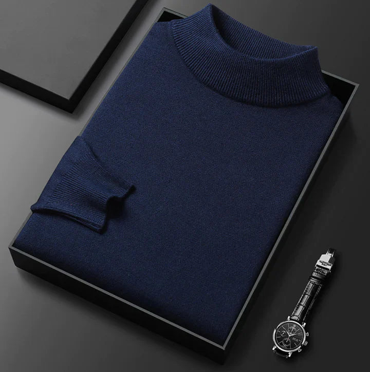 Men's Turtleneck Sweater in Navy