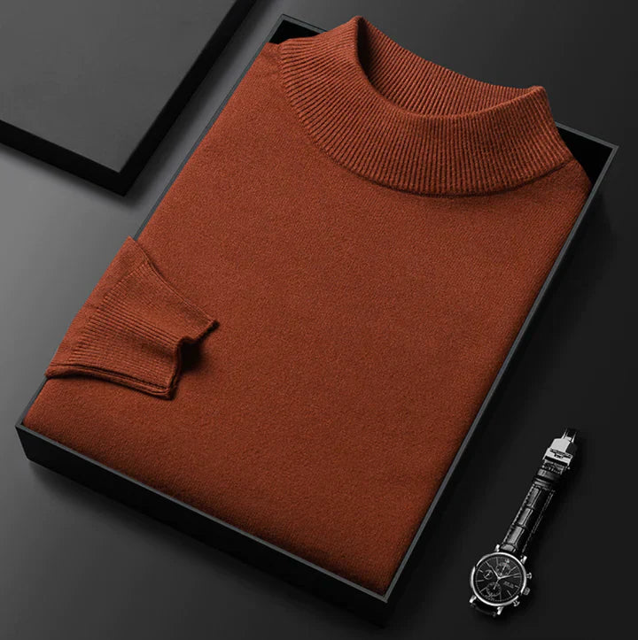Men's Turtleneck Sweater in Orange