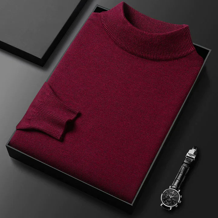 Men's Turtleneck Sweater in Red