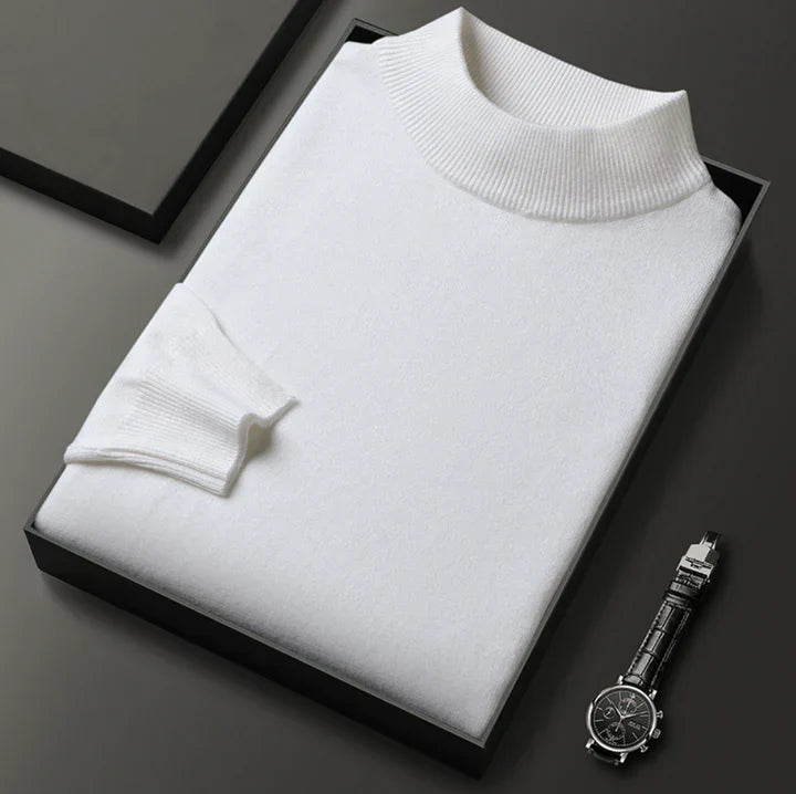 Men's Turtleneck Sweater in White