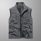 Men's zip gilet with stand-up collar