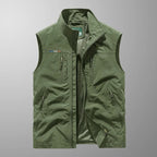 Men's zip gilet with stand-up collar