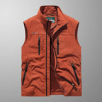 Men's zip gilet with stand-up collar