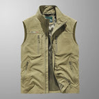 Men's zip gilet with stand-up collar