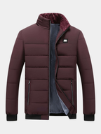 Men's Quilted Padded Jacket, Stand Collar