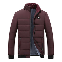 Men's Quilted Padded Jacket, Stand Collar – view 2