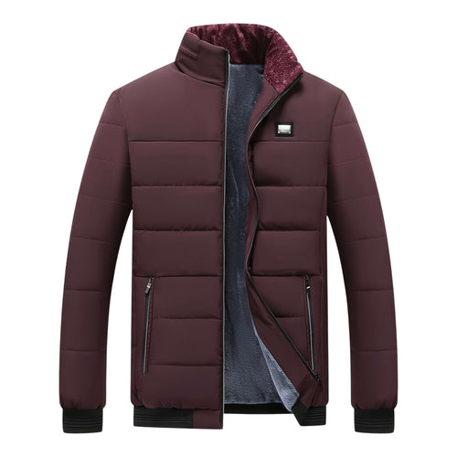 Men's Quilted Padded Jacket, Stand Collar – view 2