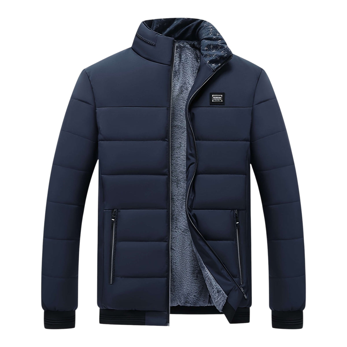 Men's Quilted Padded Jacket, Stand Collar – view 4