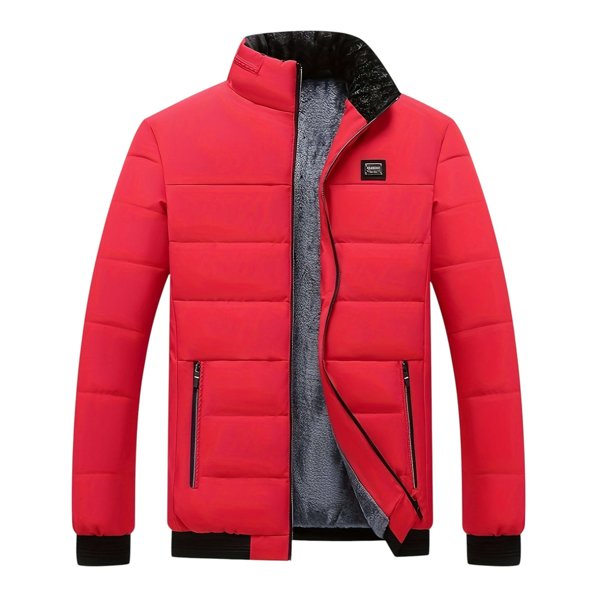 Men's Quilted Padded Jacket, Stand Collar – view 5