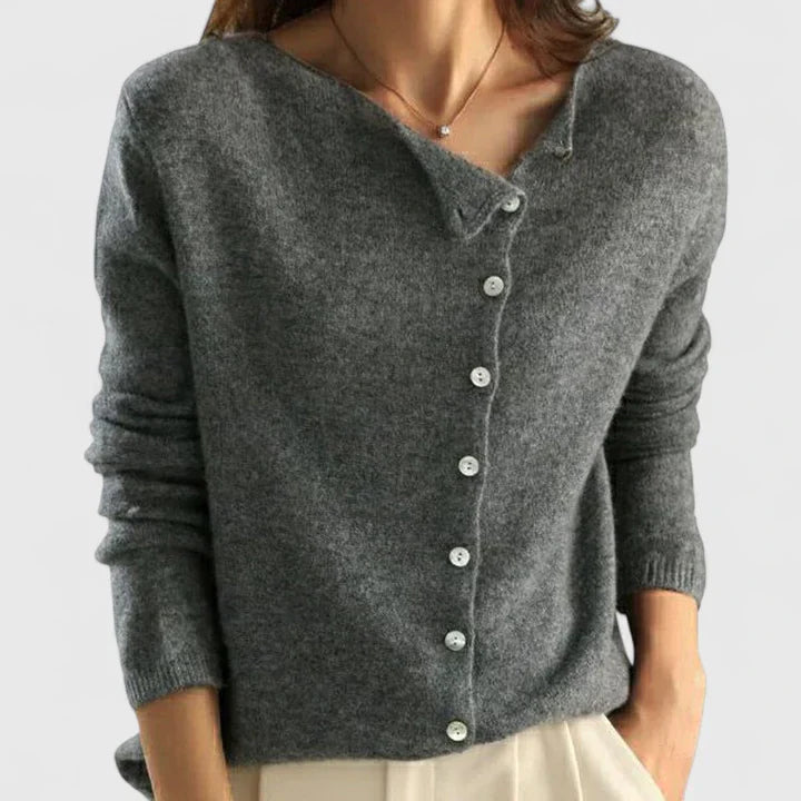 Women's button-down cardigan in grey