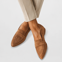 Women's comfort suede loafers in brown